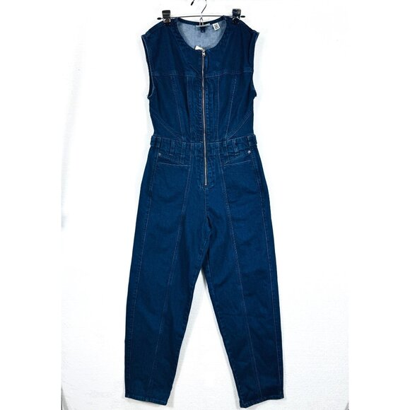 Universal Thread Pants - Universal Thread Blue Denim Sleeveless Jumpsuit Dark Wash Womens Size 4